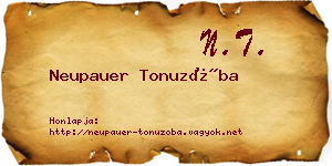 Neupauer Tonuzóba névjegykártya